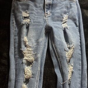Distressed Blue Women's Jeans